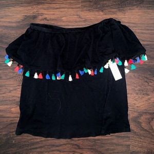 NWT Velvet by Graham & Spencer Hermione Tassel Top